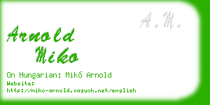 arnold miko business card